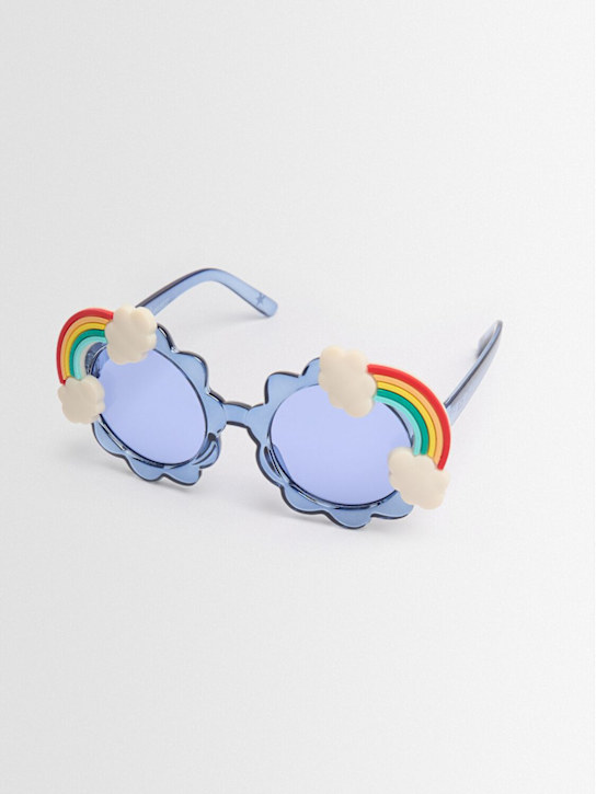Molo: Flower polycarbonate sunglasses - 蓝色 - kids-girls_1 | Luisa Via Roma
