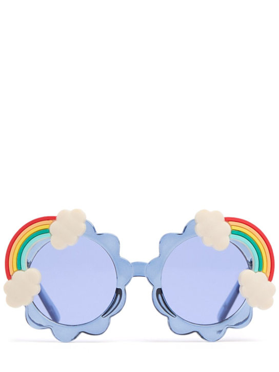 Molo: Flower polycarbonate sunglasses - 蓝色 - kids-girls_0 | Luisa Via Roma