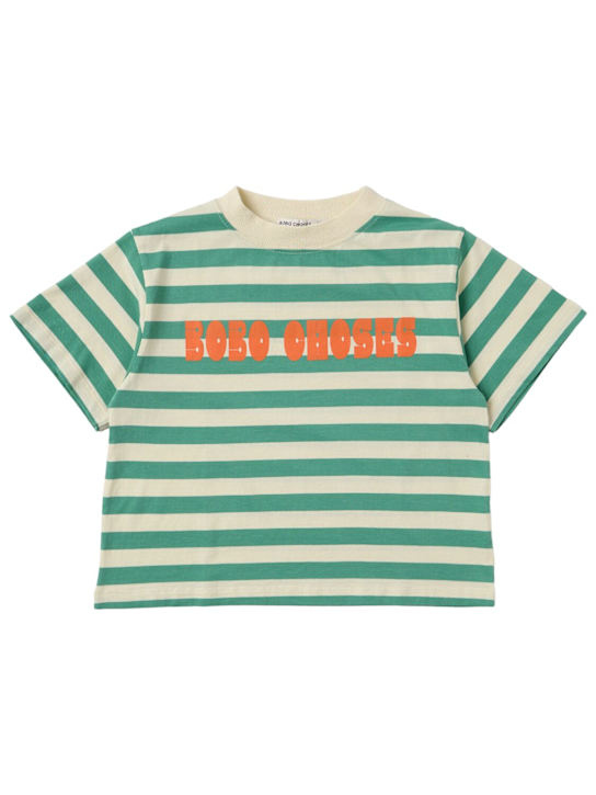 Bobo Choses: 棉质T恤 - 绿色 - kids-girls_0 | Luisa Via Roma