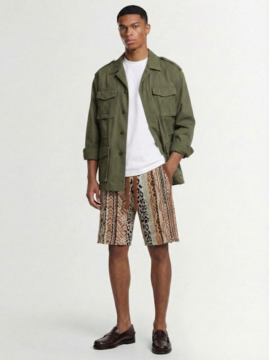 Laneus: 棉混纺针织短裤 - 巧克力色 - men_1 | Luisa Via Roma