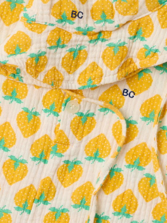 Bobo Choses: 印图纯棉连体衣&帽子 - 白色/黄色 - kids-girls_1 | Luisa Via Roma