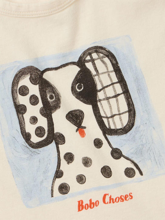 Bobo Choses: Printed cotton t-shirt - Blanc Cassé - kids-boys_1 | Luisa Via Roma