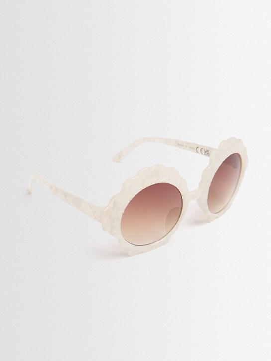 Molo: Flower polycarbonate sunglasses - 白色 - kids-girls_1 | Luisa Via Roma