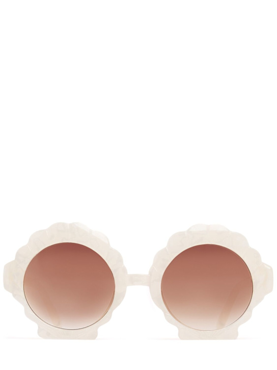 Molo: Flower polycarbonate sunglasses - 白色 - kids-girls_0 | Luisa Via Roma