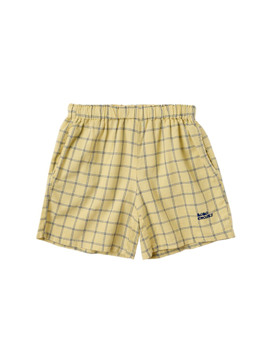 Bobo Choses: Printed cotton sweat shorts - Yellow - kids-boys_0 | Luisa Via Roma