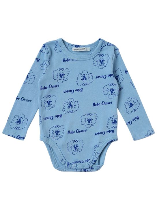 Bobo Choses: Organic cotton blend bodysuit - Blau - kids-boys_0 | Luisa Via Roma