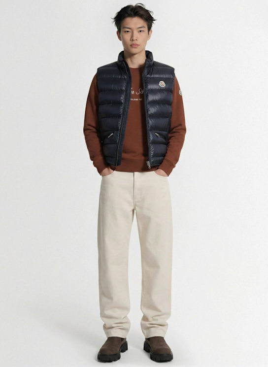 Moncler: Gui quilted nylon down vest - Navy - men_1 | Luisa Via Roma