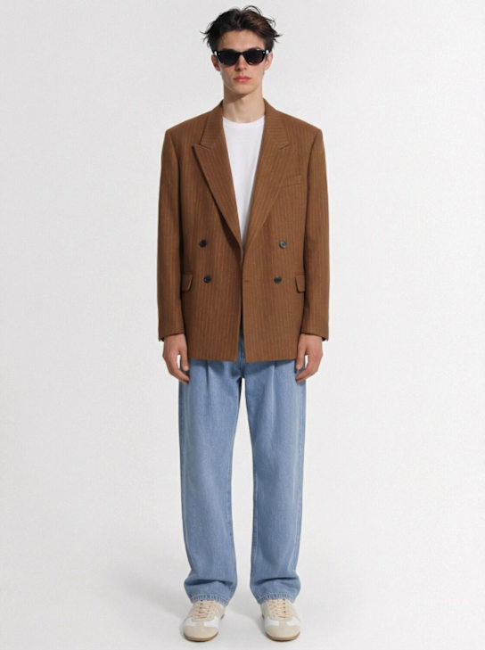 Dries Van Noten: Bishop double breast wool jacket - Tan - men_1 | Luisa Via Roma