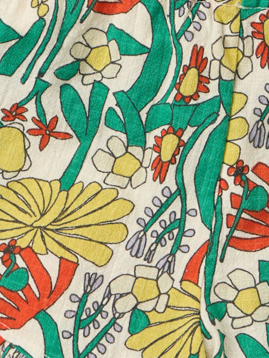 Bobo Choses: 印图纯棉运动短裤 - 绿色 - kids-girls_1 | Luisa Via Roma