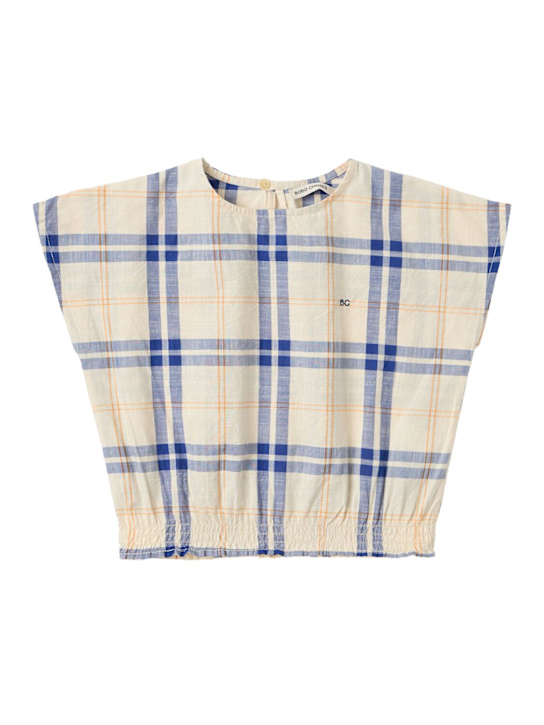 Bobo Choses: 印花棉质T恤 - 蓝色/米黄色 - kids-girls_0 | Luisa Via Roma