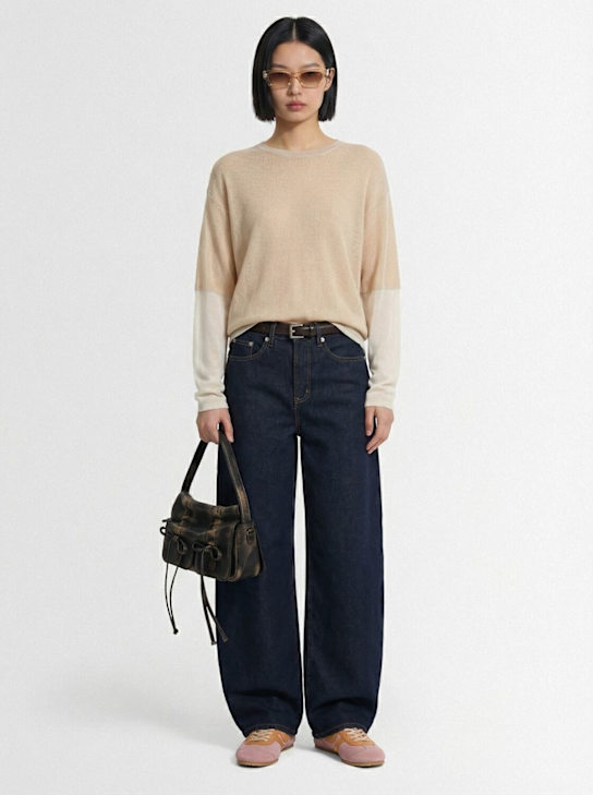 Adrian Cashmere: Kai double-layer cashmere sweater - 奶油色 - women_1 | Luisa Via Roma