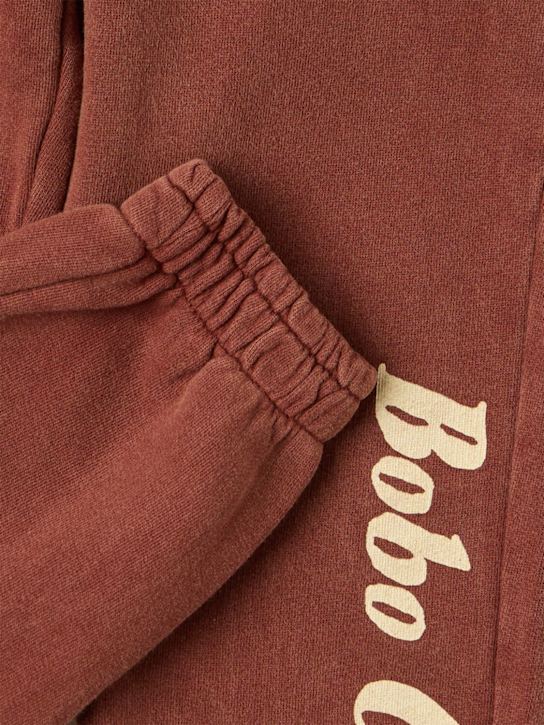 Bobo Choses: Logo松紧棉运动裤 - 棕色 - kids-girls_1 | Luisa Via Roma