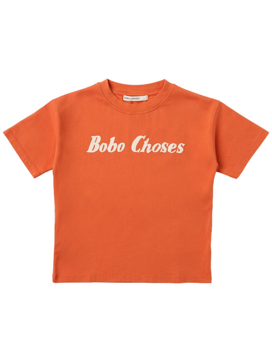 Bobo Choses: 印花棉质T恤 - 橙色 - kids-boys_0 | Luisa Via Roma