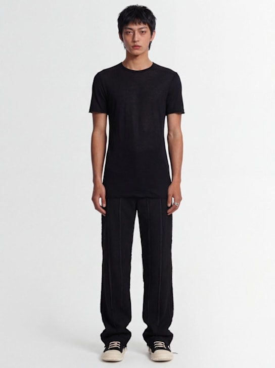 Rick Owens: Level T cotton t-shirt - Black - men_1 | Luisa Via Roma