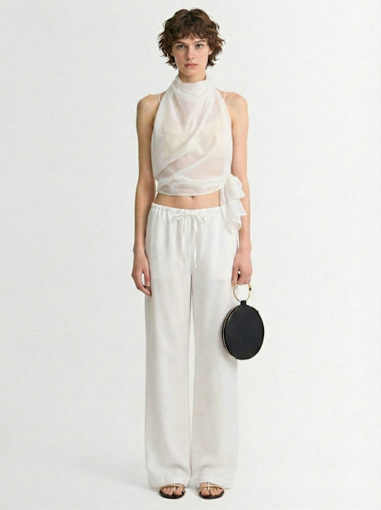 Diana Milkanova: Thea真丝混纺上衣 - 白色 - women_1 | Luisa Via Roma