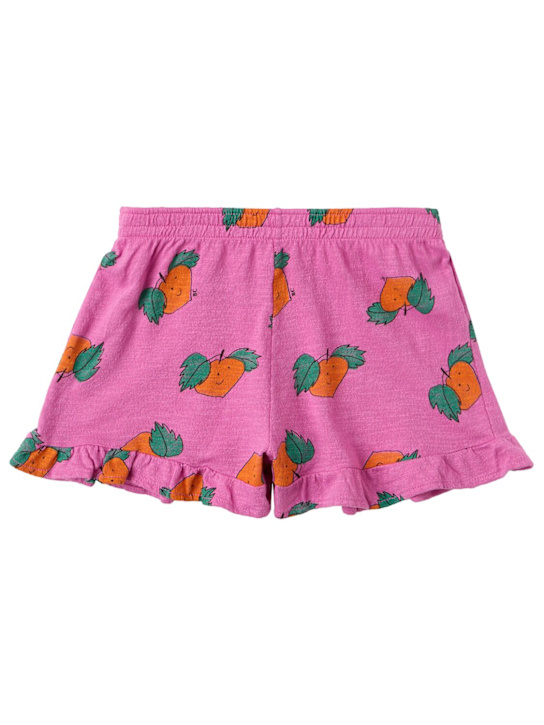 Bobo Choses: 印花纯棉短裤 - 紫色 - kids-girls_0 | Luisa Via Roma