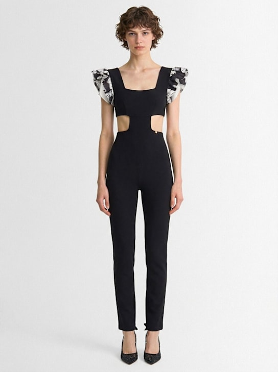 Catalina: Long jumpsuit w/ cutouts - Nero - women_1 | Luisa Via Roma