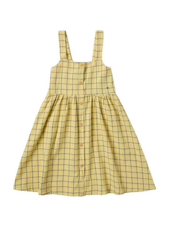 Bobo Choses: Printed cotton poplin dress - Amarillo - kids-girls_0 | Luisa Via Roma