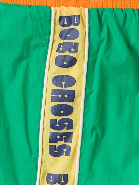 Bobo Choses: 印花运动短裤 - 绿色 - kids-boys_1 | Luisa Via Roma