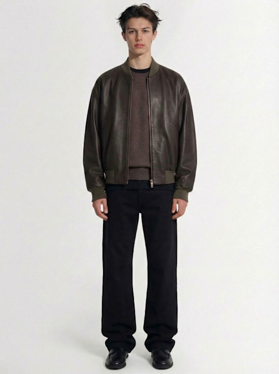 The Row: Setsen皮革夹克 - 棕色 - men_1 | Luisa Via Roma