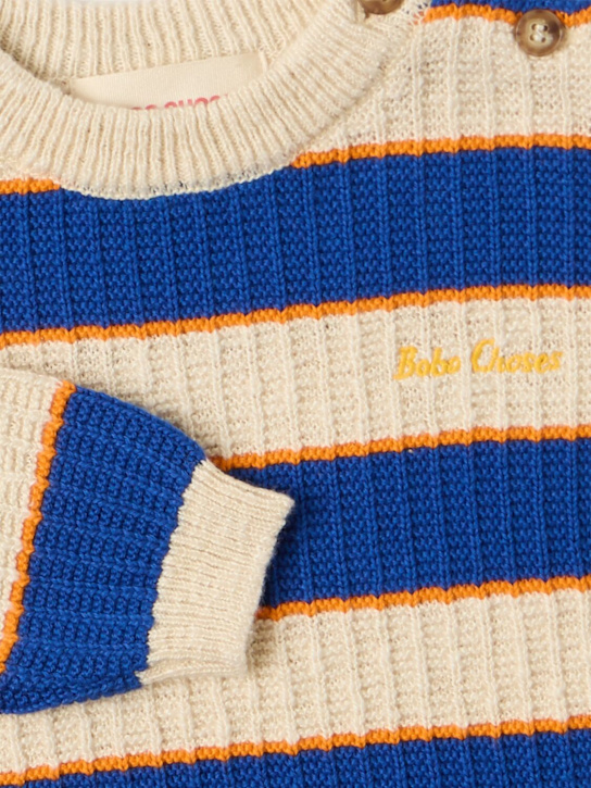 Bobo Choses: 印花泽西布卫衣 - 白色/蓝色 - kids-boys_1 | Luisa Via Roma