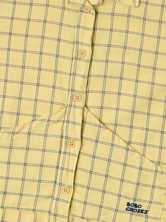 Bobo Choses: 格纹棉府绸衬衫 - 黄色 - kids-boys_1 | Luisa Via Roma