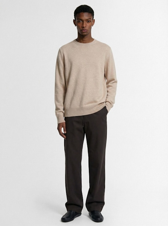The Row: Benji cashmere crewneck sweater - Limestone - men_1 | Luisa Via Roma