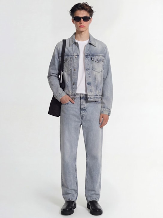 Jil Sander: Diagonal cotton denim jacket - men_1 | Luisa Via Roma