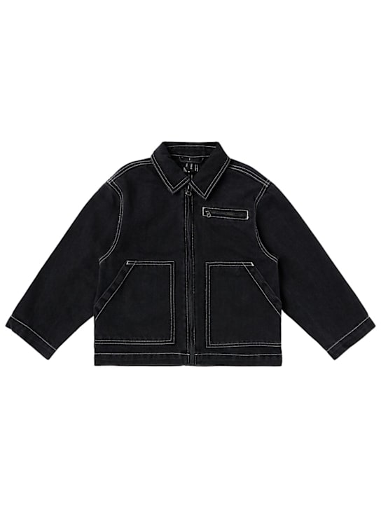 Molo: Cotton blend denim shirt - 黑色 - kids-boys_0 | Luisa Via Roma