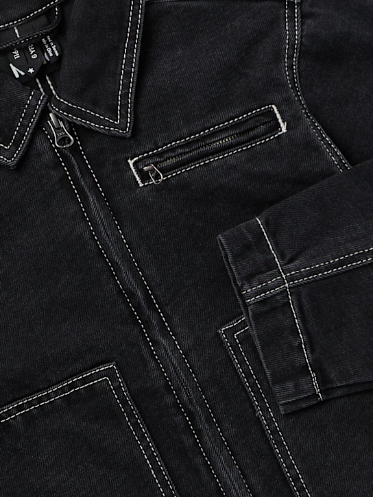 Molo: Cotton blend denim shirt - 黑色 - kids-boys_1 | Luisa Via Roma