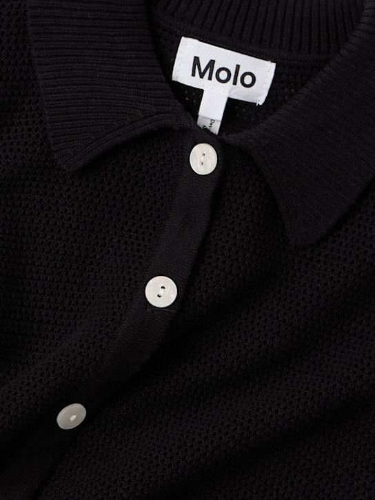 Molo: Cotton knit cardigan - Schwarz - kids-girls_1 | Luisa Via Roma
