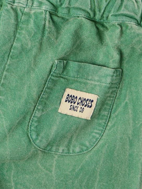 Bobo Choses: Logo stretch cotton sweatpants - Verde - kids-boys_1 | Luisa Via Roma