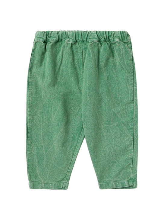 Bobo Choses: Logo stretch cotton sweatpants - Verde - kids-boys_0 | Luisa Via Roma