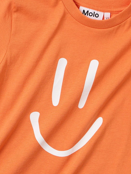 Molo: Printed organic cotton jersey t-shirt - Arancione - kids-boys_1 | Luisa Via Roma