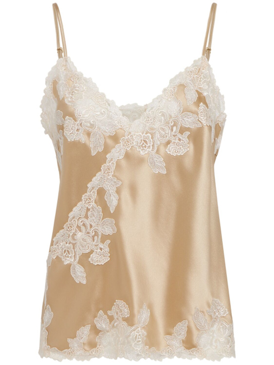 By Malene Birger: Madeleine satin & laces top - Amarillo Claro - women_0 | Luisa Via Roma