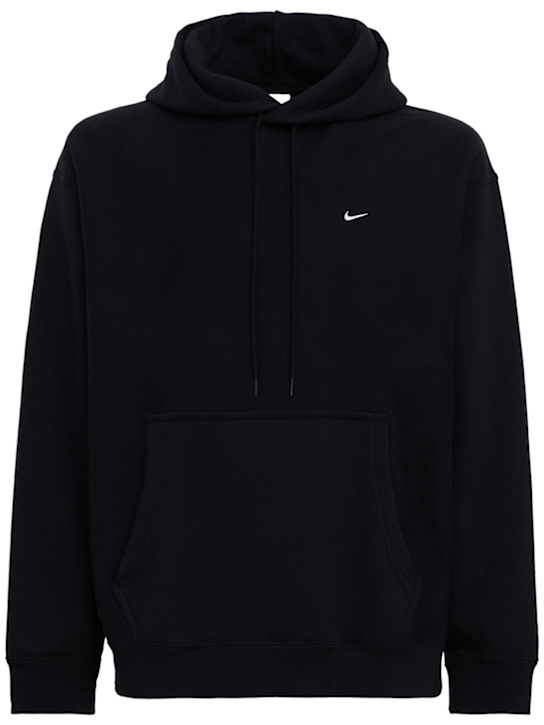 Nike: Nike Life cotton blend sweatshirt hoodie - Black/Black/Whi - men_0 | Luisa Via Roma