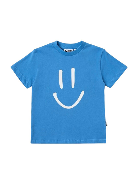 Molo: Printed organic cotton jersey t-shirt - Blau - kids-boys_0 | Luisa Via Roma