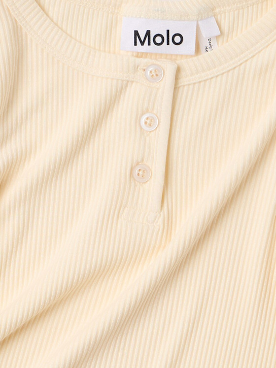 Molo: Viscose blend t-shirt - Beige - kids-girls_1 | Luisa Via Roma