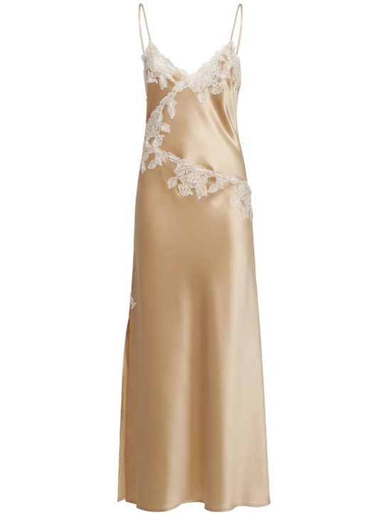 By Malene Birger: Vera satin & lace midi dress - Hellgelb - women_0 | Luisa Via Roma