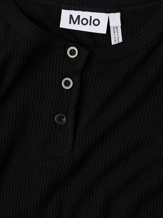 Molo: Long-sleeve viscose blend t-shirt - Schwarz - kids-girls_1 | Luisa Via Roma