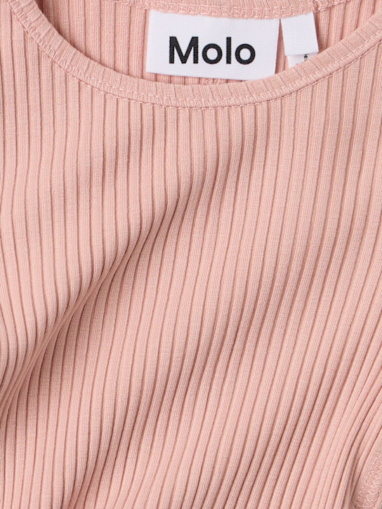 Molo: Long-sleeve cotton blend t-shirt - Pink - kids-girls_1 | Luisa Via Roma
