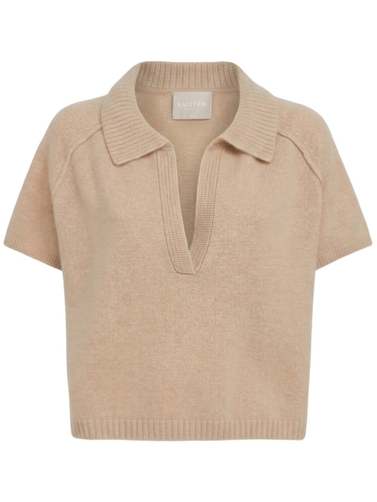 Kujten: Aenor polo sweater - Beige - women_0 | Luisa Via Roma