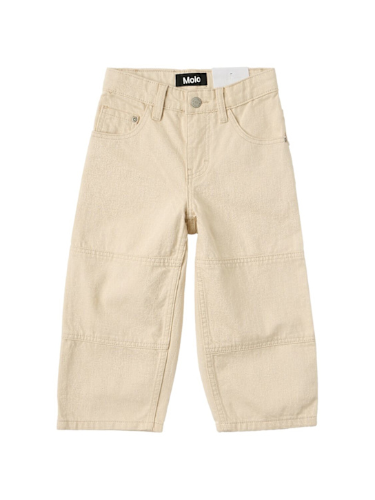 Molo: Cotton & linen jeans - Beige - kids-boys_0 | Luisa Via Roma