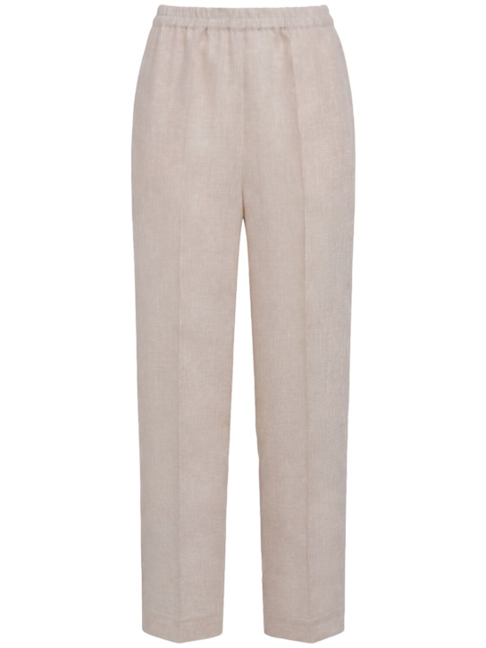 Fabiana Filippi: Linen wide pants - Beige - women_0 | Luisa Via Roma