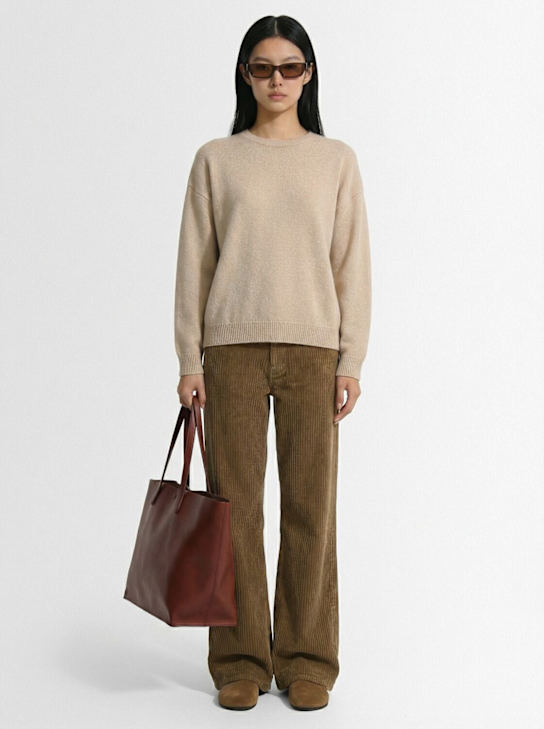 Tonywack: Loose flared corduroy pants - Khaki - women_1 | Luisa Via Roma