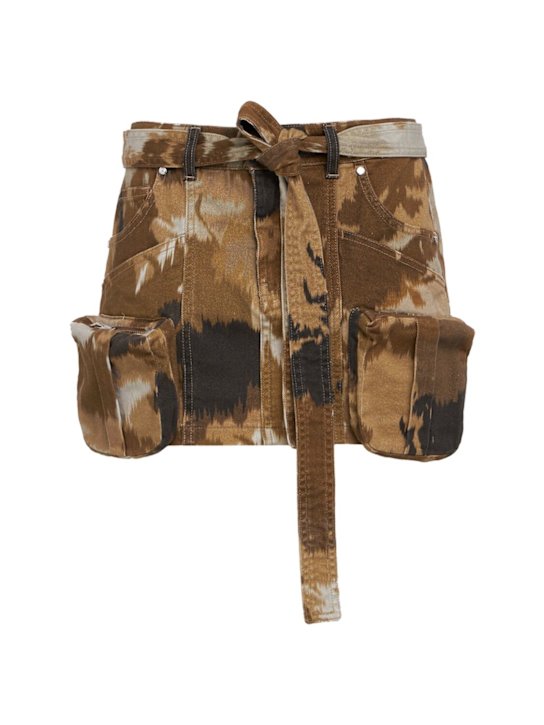 Blumarine: Cargo mini skirt - Beige - women_0 | Luisa Via Roma