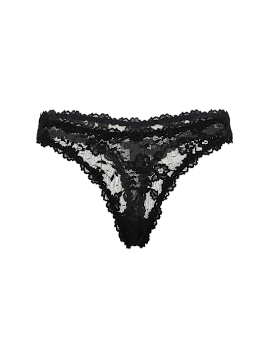 Skims: Nylon & lace dipped thong - Soot - women_0 | Luisa Via Roma