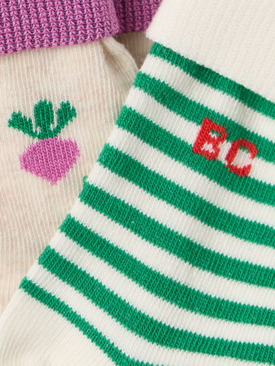 Bobo Choses: Set of 2 cotton blend jacquard socks - Multicolor - kids-boys_1 | Luisa Via Roma