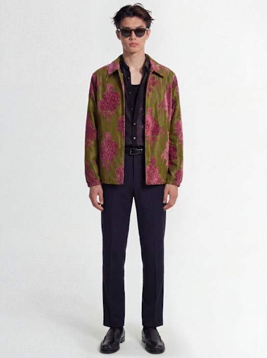 Dries Van Noten: Vorries viscose blend jacquard jacket - Pink - men_1 | Luisa Via Roma