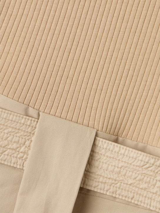 Moncler: Bow cotton dress - 베이지 - kids-girls_1 | Luisa Via Roma